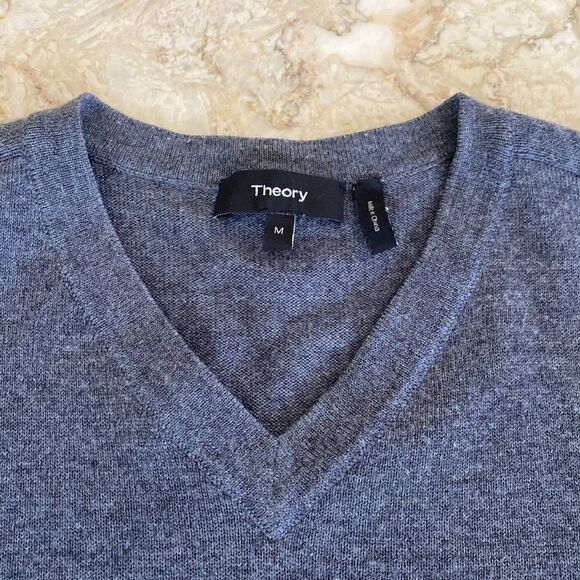 Theory 100% Merino Wool Classic V-Neck Sweater - Picture 9 of 13